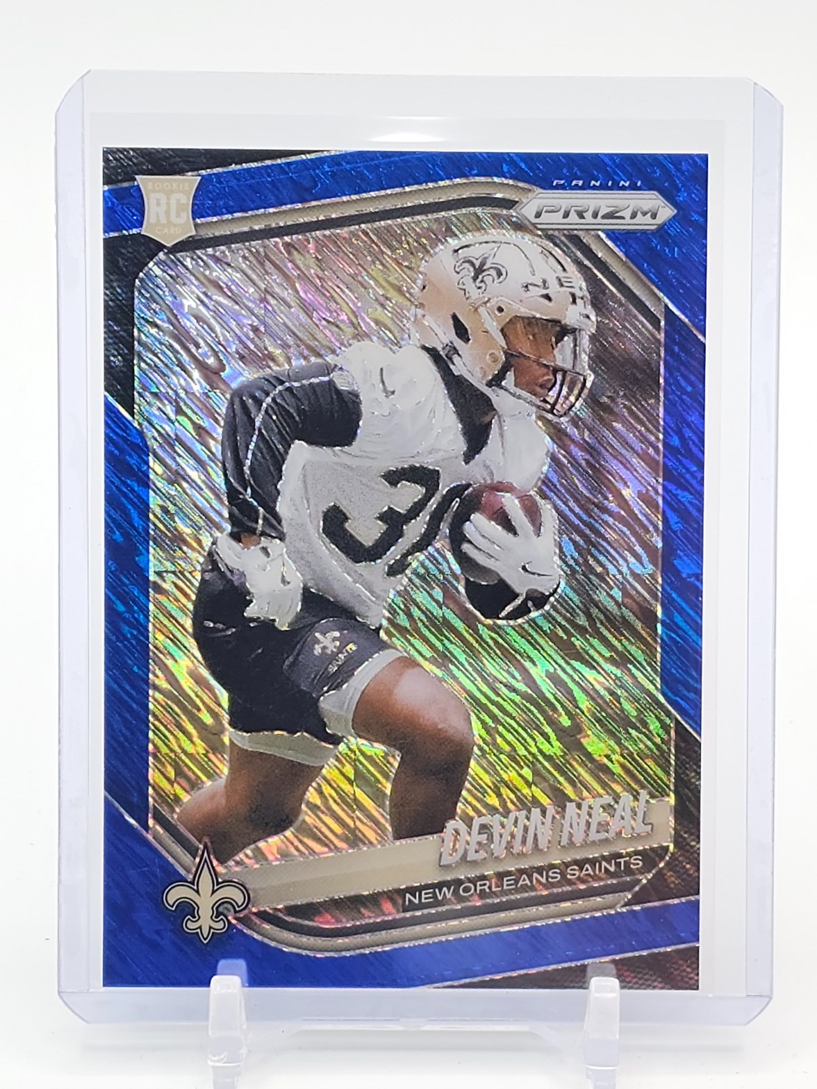 DEVIN NEAL 2025 PANINI PRIZM BLUE SHIMMER ROOKIE /35 #393 SAINTS FOOTBALL Q5384
