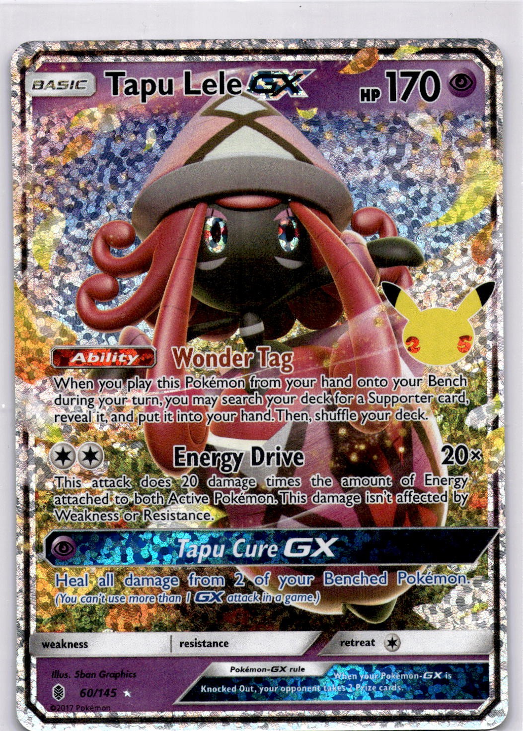 NM Tapu Lele GX 60/145 – Celebrations Classic Collection Pokémon Card