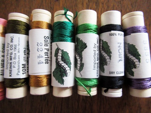 11 spools Au Ver a Soie twisted silk thread SOIE PERLEE French 10 meters each - Picture 3 of 3
