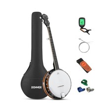 Donner DBJ-200 5 String Banjolele Guitar Kit Brown