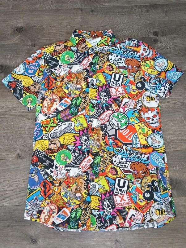 Moschino Pop Art Short Sleeve Button Down Men’s XS IT  44 US 34