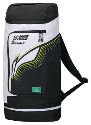 Li-Ning Badminton Squash Rucksack Schlägertasche Compartment weiß/schwarz Bag