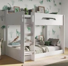 Bunk Bed Sale - White Children’s Bunk Beds With Storage Shelves - Reduced Price!