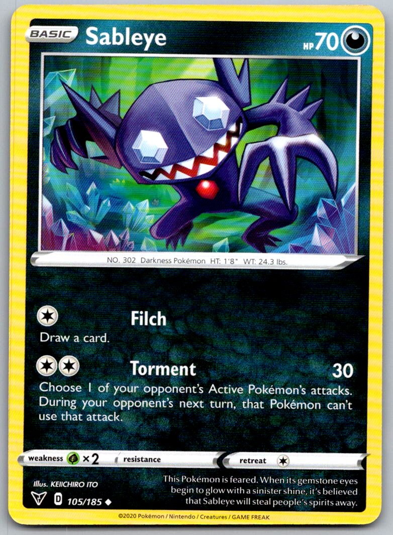 Sableye 105/185 Uncommon Vivid Voltage Pokemon Lightly Played