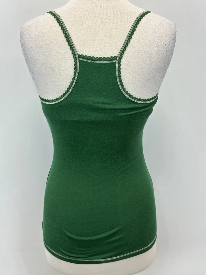 Vtg Forever 21 XXI long Tank Top Cami Sz Xsmall Green Bra Layering Y2K Fairy - Image 3 of 4