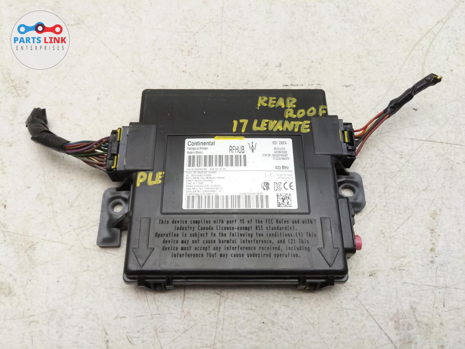 17-20 MASERATI LEVANTE REAR ROOF PASSIVE KEYLESS ENTRY START CONTROL MODULE M161