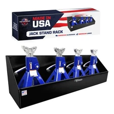 Pit Posse Made in USA Jack Stand Rack Shelf Holder Trailer Garage Holds 4 Jacks