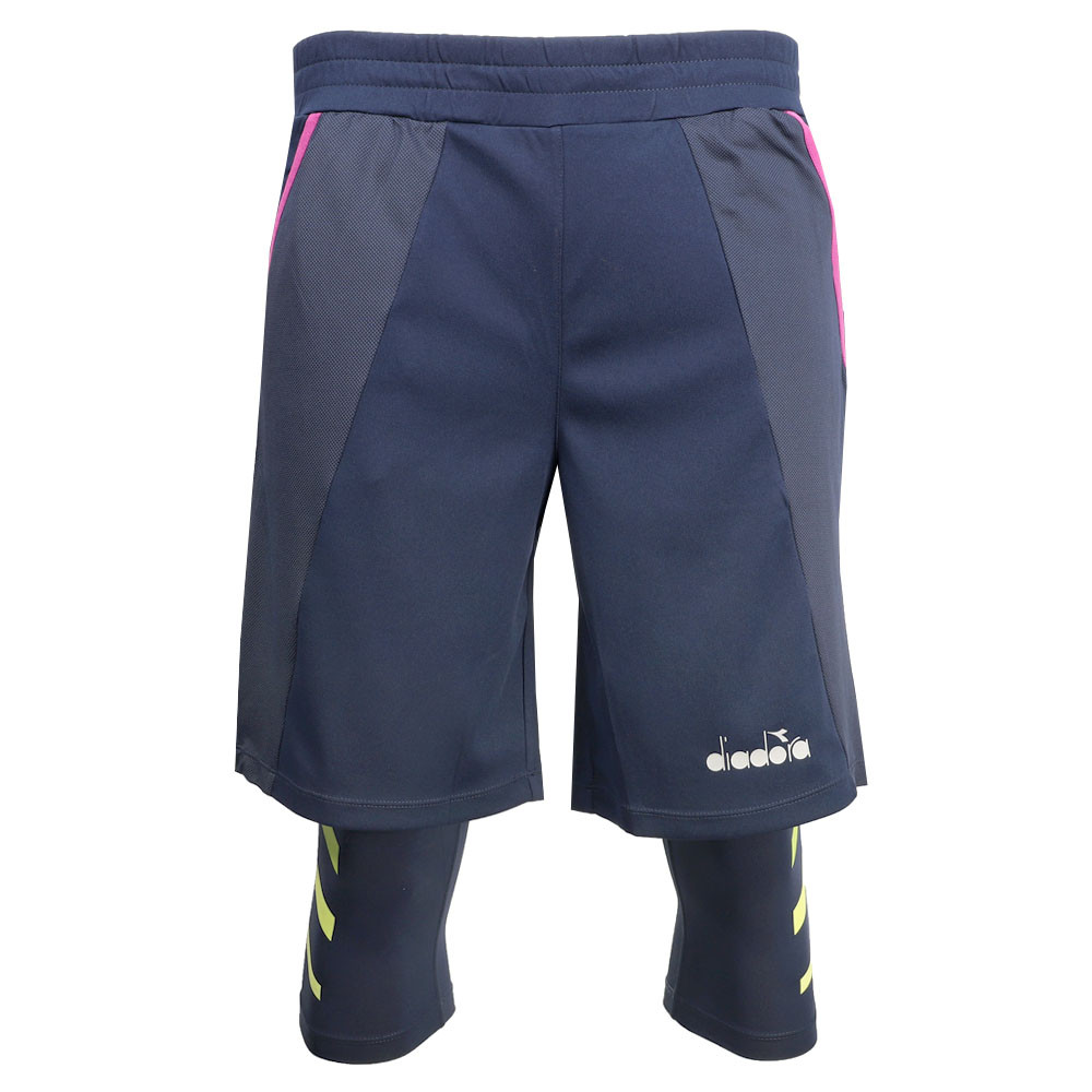 Шорты для бега с логотипом Diadora Power Be One 2в1 мужские синие повседневные спортивные штаны 8490₽