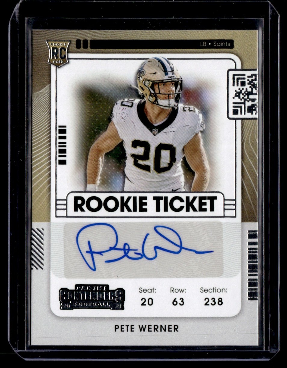 2021 Panini Contenders Rookie Ticket Auto Pete Werner #175 D