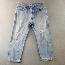 Rustler Jeans Men's See Measurements Light Wash Durable Workcore Normcore Nice