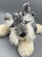 Aurora Flopsies Ludwig Schnauzer Puppy Dog Plush Stuffed Animal 12" Gray White