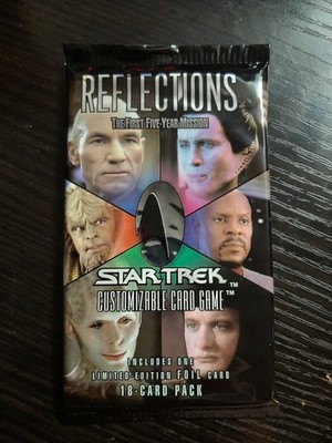 Star Trek CCG Reflections Sealed Booster Pack of 18 Cards Including 1 Foil