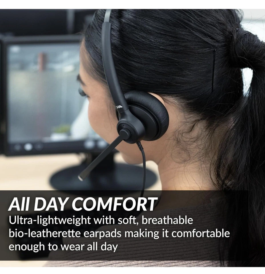 Cyber Acoustics Professional USB Headset with AI Noise Cancelation (AC-404) - Image 4 of 4