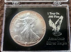 2001 American Eagle Walking Liberty 1oz .999 Silver In Plastic Case, Some Toning