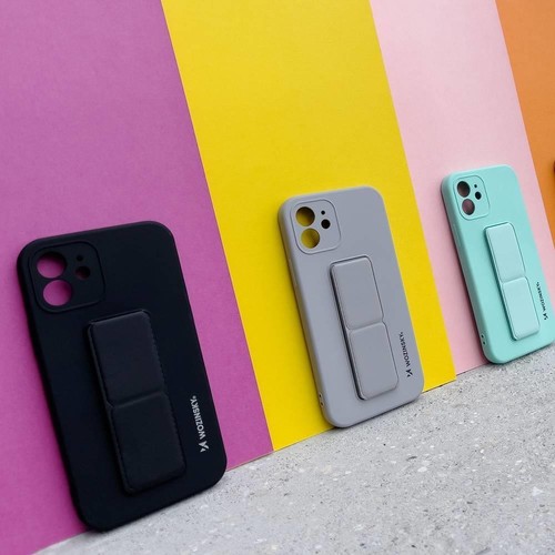 Wozinsky Kickstand Case silikonowe etui z podstawką iPhone 13 mini granatowe - Zdjęcie 10 z 12