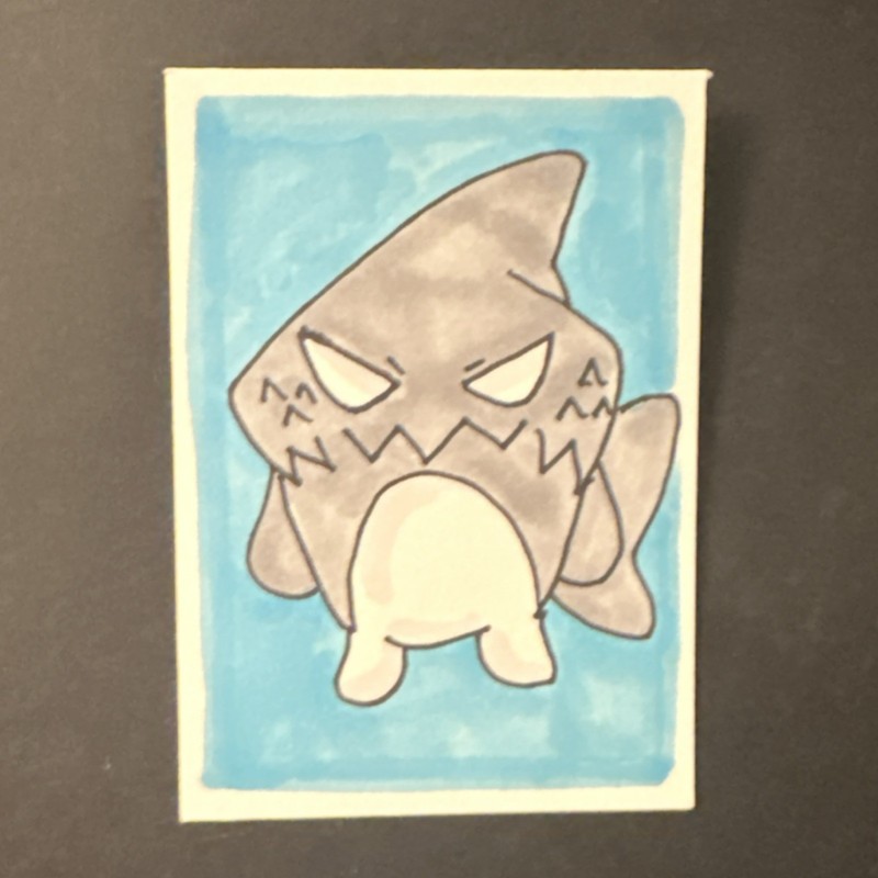 Aceo “Sharktchi” Original, miniature Drawing, 2.5x3.5in signed by Raven 