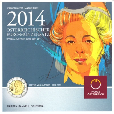 AV-VD Österreich 2014 KMS Österreichischer Euro-Münzensatz 1 Cent - 2 Euro 2317 - Bild 1 von 4