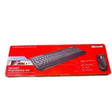 Microsoft Wired Desktop 600 Keyboard and Mouse Combo Black USB ANB-00001 New
