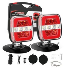 Wireless Trailer Light Magnetic, Rechargeable LED Towing Tail 1014 White Red