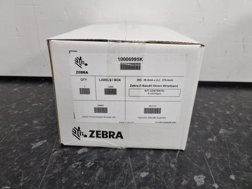 ZEBRA Z-BAND DIRECT WRISTBAND CARTRIDGE P/N 1006995K - X6 Pack - New