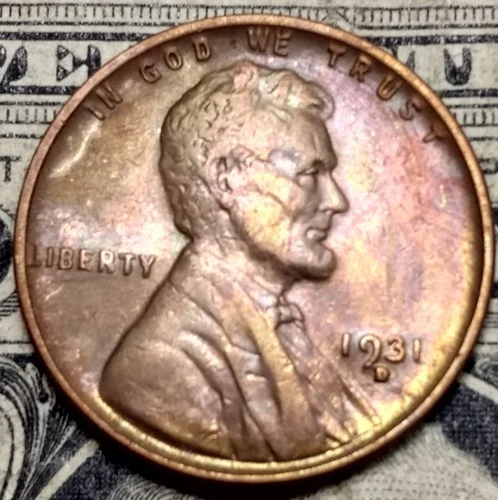 1931-D Lincoln Cent AU Details