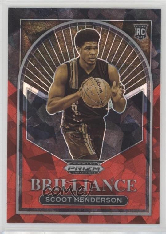 2023-24 Panini Prizm Draft Picks Brilliance Red Ice Scoot Henderson #3 Rookie RC