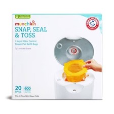 Munchkin Arm Hammer Diaper Pail Snap, Seal and Toss Refill Bags, 600ct