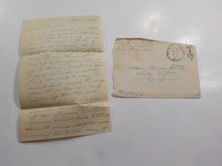 WW2 Letter Fort Stevens Oregon Soldier Chula Vista California WWII VTG Soldier