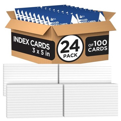 Index Cards Bulk 3x5 (2400 Cards) Flash Cards For Studying Note Cards Flashca...