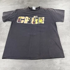 Vintage 80s Motley Crue T Shirt Large Black Single Stitch Brockum Faded Thin