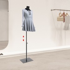 Female Mannequin Torso, Adjustable Dress Form 51.18  -70.87  with Metal Base