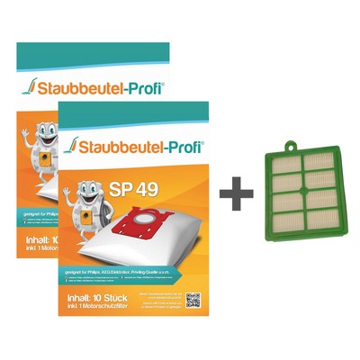 20 Staubsaugerbeutel SP49 HEPA 006 geeignet für AEG-Electrolux AEO 5420 - 5499 E