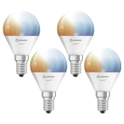 4 x Ledvance LED Smart+ P47 Tropfen 4,9W =40W E14 TW 2700 6500K Dimmbar App WiFi