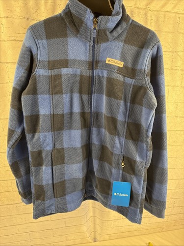 Columbia Jacket Boys’ Size Small Blue Plaid Zing III Printed Fleece New - Picture 2 of 6