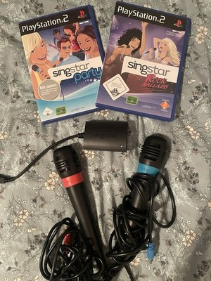 Sing Star Set PS Spiele mit 2 Mikrofonen und Adapter