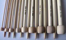 Bamboo Single Pointed Knitting Needles 23cm / 9" short length gd size childrens