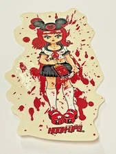 Vintage HOOK-UPS, Mean Drunk, Mickey Mouse, Blood Spatter Girl, Vintage Sticker