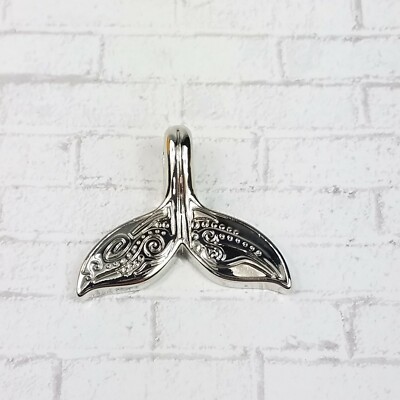 Sophia Fiori Whale Tail Pendant Alaska 2011 Silver Tone 1.25