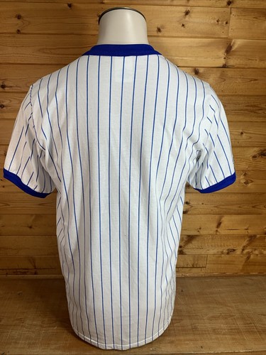 Vintage Chicago Cubs MLB Baseball Majestic Pinstripe Ringer Jersey T Shirt Sz XL - Picture 7 of 16