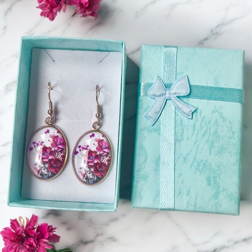 Ohrringe Ohrhänger Blumen roségold Edelstahl Geschenk Für Freundin Damen Mädchen - Bild 2 von 6