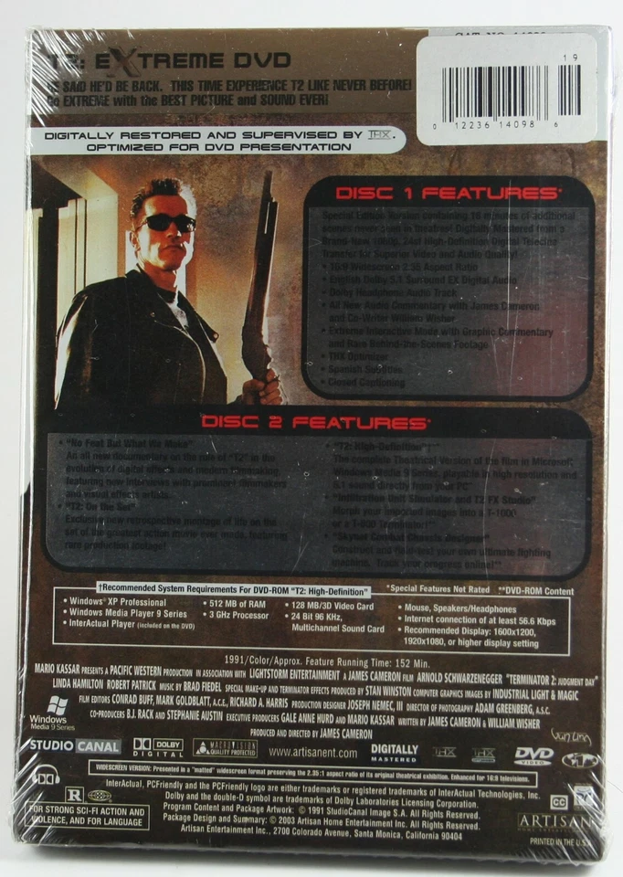Terminator 2 Judgment Day 2 DVD Extreme Schwarzenegger SEALED T2 James Cameron - Image 3 of 4