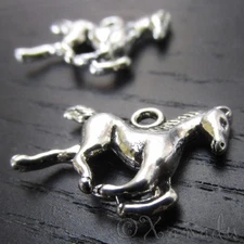 Horse Charms 19mm Antiqued Silver Plated Pendants C9528 - 10, 20 Or 50PCs