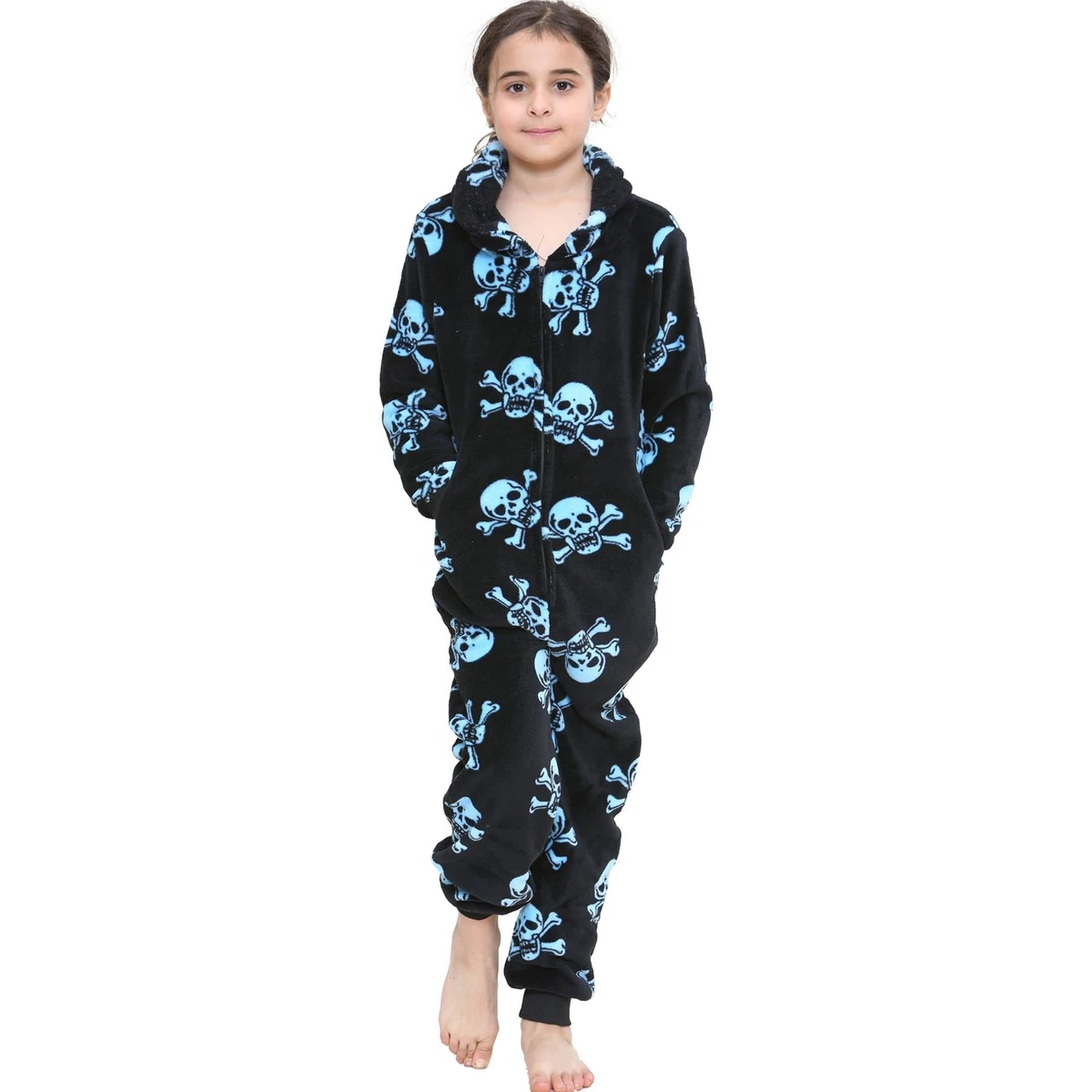 Pyjama Licorne 9th Avenue – Combinaison Velours Bleu Fille (158) – Occasion TB