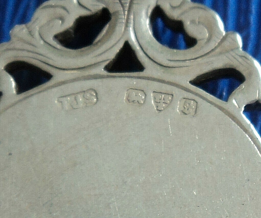 Sterling Silver & Gold Enamel Football Fob Medal - TJS 1927 h/m Chester