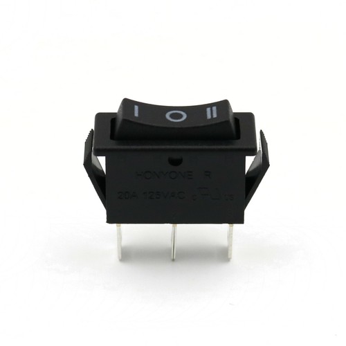 5Pcs Black 3Pin High Current Momentary MOM-OFF-MOM SPDT Rocker Switch 20A/125VAC - Picture 4 of 7