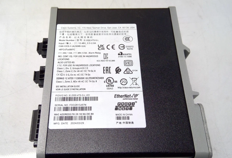 NOB Cisco IE-2000-4TS-G-L Industrial Ethernet Switch 2xSFP Gig P 4x 10/100 - Image 3 of 4