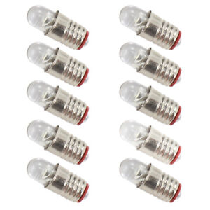 E505W 10PCS Bright White LED Screw Bulb E5 E5.5 12V-14V Spur H0/TT/N Scale NEW