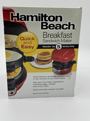 Hamilton Beach Breakfast Sandwich Maker Red 25476