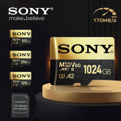 256GB/512GB/1TB/2TB Sony Micro SD/TF 4K Speicherkarte High Speed inkl. Adapter