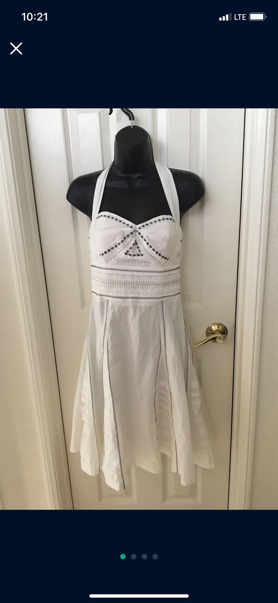 White cotton halter dress cheap